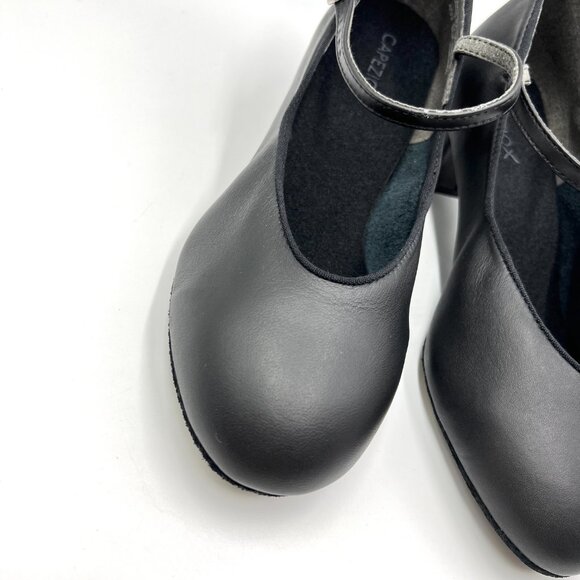 7.5 WIDE WIDTH‎ Capezio Black 459 Jr. Footlight Suede Sole Character Dance Shoes - Picture 4 of 15